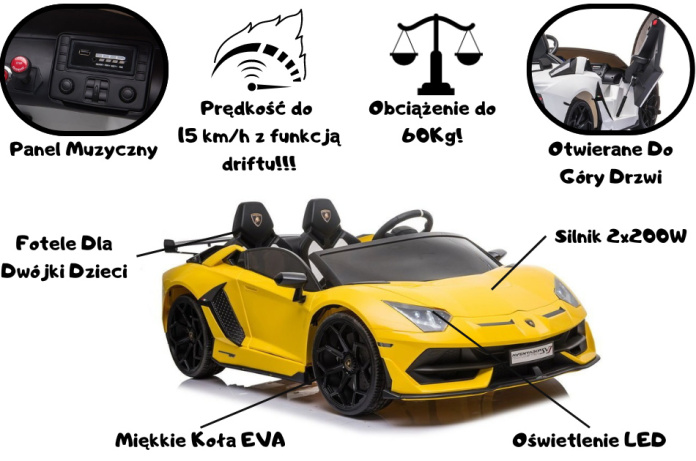 Lamborghini Aventador SVJ Roadster - Auto na Akumulator dla Dzieci